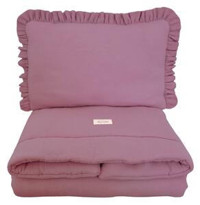 Pościel muślinowa z wypełnieniem falbanka Purple
