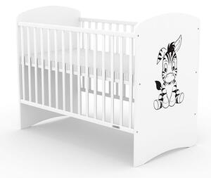 Łóżeczko dla dzieci New Baby LEO Zebra białe