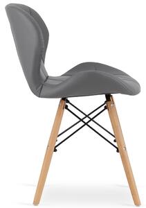 Szare krzesło tapicerowane skórą ekologiczną - Zeno 3X