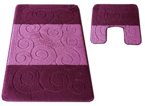 Komplet fioletowych dywaników łazienkowych - Lapo
