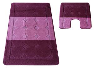 Fioletowe dywaniki do łazienki z tłoczeniami - Gabo