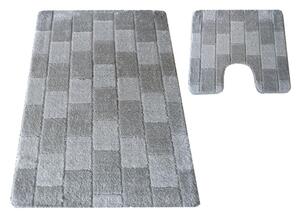 Dwa szare miękkie dywaniki do łazienki - Kaso