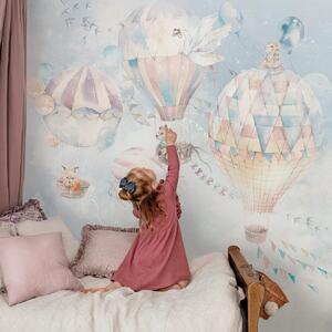 Tapeta dla dzieci Malumi BALLOONS - rainbow - tapeta dla maluszka z balonami w chmurach