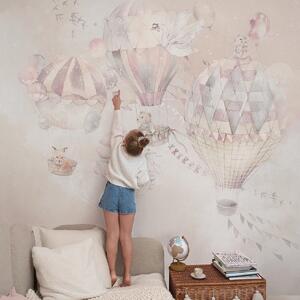 Tapeta dla dzieci Malumi BALLOONS - pink - tapeta do pokoju dziecięcego z kolorowymi balonami