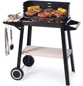 Grill ogrodowy węglowy BBQ LINE C83000600 Kółka, półki boczne, regulacja wysokości