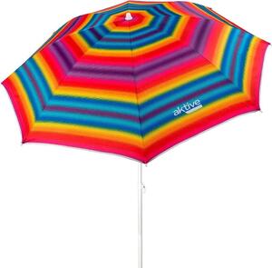 Aktywny Parasol Plażowy Wiatroszczelny Ochrona Uv50 180 Cm Wielokolorowy Wielokolorowy Jeden Rozmiar