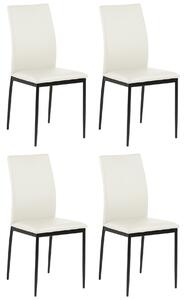 4 x Krzesło DEMINA ekoskóra Biała (Jasne Ecru) - NOWOCZESNE DO SALONU/JADALNI/KUCHNI/BIURA