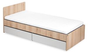 Łóżko młodzieżowe DALIA popiel-buk 90x200cm z szufladami