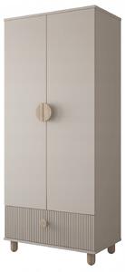 Szafa dwudrzwiowa LOFT z szufladą – Garderoba 186 cm - Kaszmir