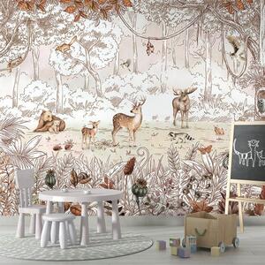 Tapeta do pokoju dziecka Leśni Przyjaciele Autumn