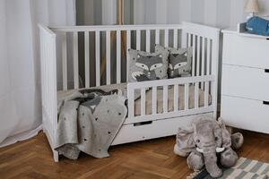 Łóżeczko dziecięce z szufladą i barierką ochronną Iwo 120x60 białe