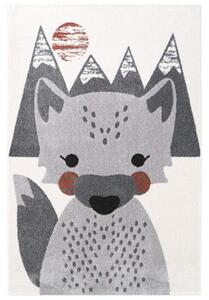Dywan dziecięcy szary Lisek Mr Fox 120x170 cm