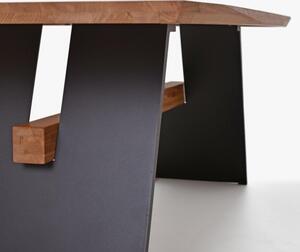 Stół do jadalni z czarnymi metalowymi nogami, Oscar 200 x 100 cm