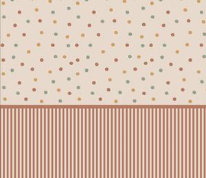 Tapeta dziecięca w brązowe paski i kropki – Bouncy Dots – mural