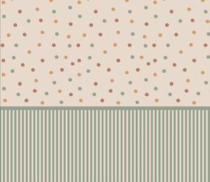 Tapeta dziecięca w zielone paski i kropki – Bouncy Dots – mural