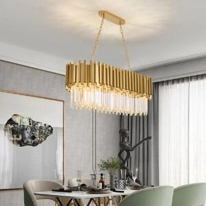 Żyrandol nowoczesny kryształowy, mosiądz - Luminating Brass Long 80 domodes