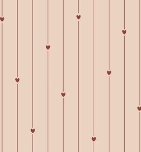 Tapeta dziecięca w paski i serca – Tender Hearts
