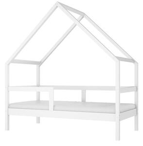 Białe łóżeczko z barierką dziecięce domek