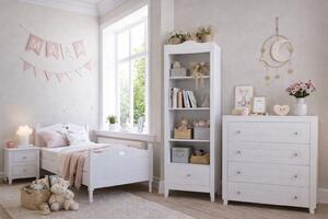 Komplet mebli dziecięcych GLAMOUR: łóżeczko z szufladą, komoda z opcją przewijaka, szafa