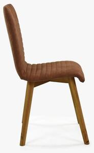 Krzesło do jadalni Arosa, imitacja szczotkowanej skóry, brązowe