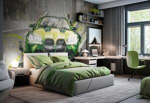 Tapeta dla dzieci Malumi FAST CAR - green - tapeta z samochodem do pokoju nastolatka