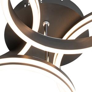 Lampa sufitowa czarna z diodą LED 3-stopniową, 4-punktową, ściemnianą - Navara Oswietlenie wewnetrzne