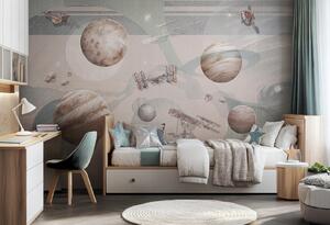Tapeta dla dzieci SPACE ZONE - mint dla miłośnik astronomii