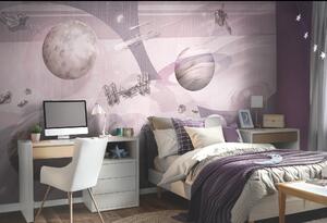 Tapeta dla dzieci SPACE ZONE - LAVENDER dla miłośnik astronomii