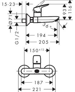 Bateria umywalkowa HANSGROHE Logis 71225000 Chrom