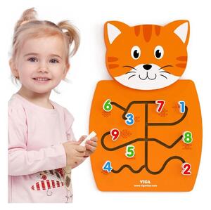 VIGA Drewniana Tablica Manipulacyjna Kotek Certyfikat FSC Montessori