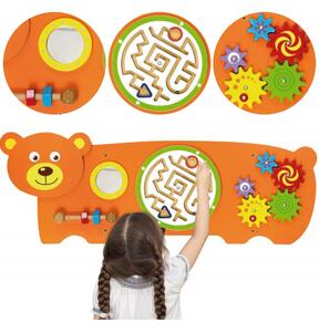 VIGA Tablica Sensoryczna Manipulacyjna Miś Certyfikat FSC Montessori