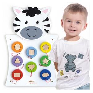 VIGA Drewniana Tablica Manipulacyjna Zebra Certyfikat FSC Montessori
