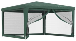 Namiot imprezowy z 4 ścianami z siatki, zielony, 4x4 m, HDPE