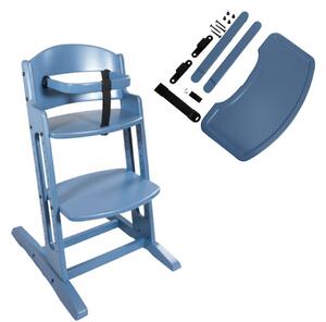 BabyDan - krzesełko do karmienia DanChair + tacka DanTray ZESTAW, Dusty blue