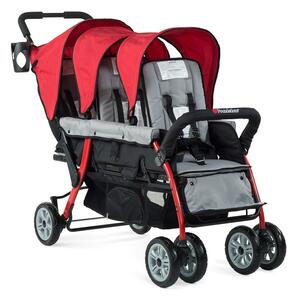Gaggle Foundations Sport Splash Stroller Trio czerwony Wózek 3-osobowy dla rodzin i placówek