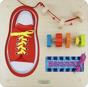 MASTERKIDZ Tablica Edukacyjna - Zręczność Manualna Sznurowanie Montessori