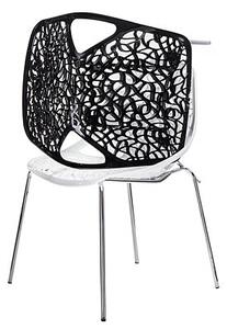 Czarne krzesło ażurowe - Lenka