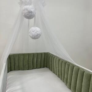 Ochraniacz na łóżeczko Glamur – oliwka welur WYMIARY