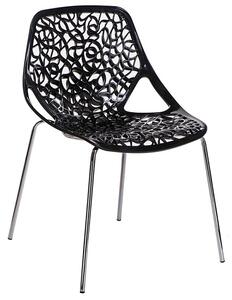 Czarne krzesło ażurowe - Lenka