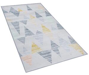 Krótkowłosy dywan wzór geometryczny 80 x 150 cm dziecięcy szaro-żółty Yayla Beliani