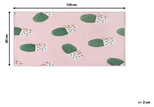 Prostokątny dywan do pokoju dziecięcego w kaktusy 80 x 150 cm różowy Eldivan Beliani