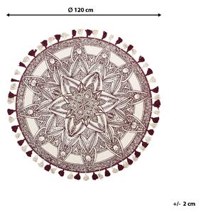 Dywan bawełniany orientalny okrągły ø 120 cm beżowy Oltu Beliani