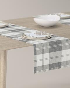 Bieżnik prostokątny kolor szary tkanina strukturalna, wzorzysta