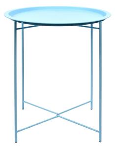 Metalowy rozkładany stolik ogrodowy w turkusowym kolorze Esschert Design, 46x46x52 cm