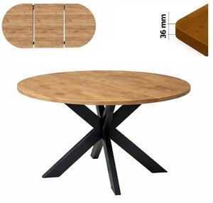 Stół 100/145 cm okrągły rozkładany, blat 3,6 cm, nogi Metalowe „ Pająk ” I ArtDHome