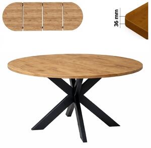Stół 120/190 cm okrągły rozkładany, blat 3,6 cm, nogi Metalowe „ Pająk ” I ArtDHome