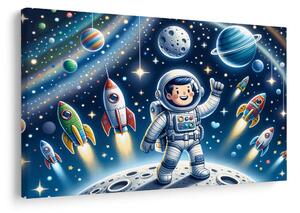 Obraz mały astronauta na przygodowej misji