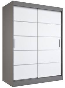 Szafa przesuwna antracyt + biały 150 cm R4-F52