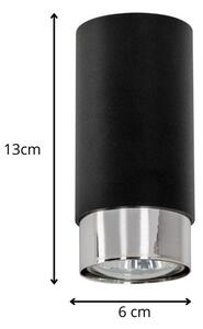 Czarna nowoczesna lampa sufitowa tuba - S686-Hivo