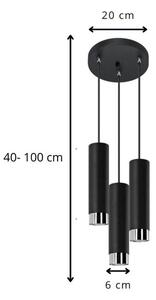 Czarna regulowana lampa wisząca nad stół - S688-Hivo